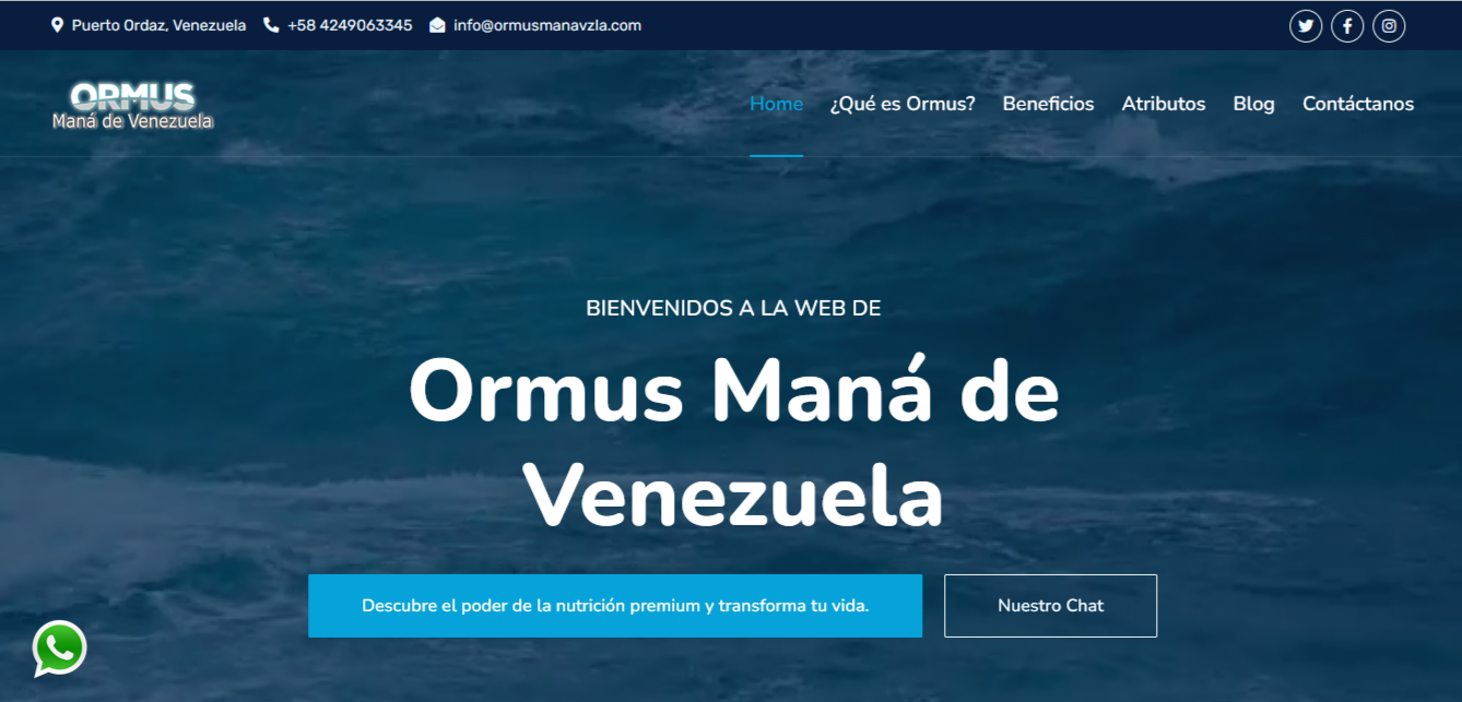 Captura de pantalla Ormus Maná de Venezuela